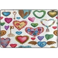 thumbnail image 4 of SKYSONIC Cartoon Retro Hearts Non-Slip Area Rug, Valentine Theme Floor Carpet Comfort Floor Mats Decor for Indoor Front Porch Living Room Bedroom Kitchen, 36"x24", 4 of 5