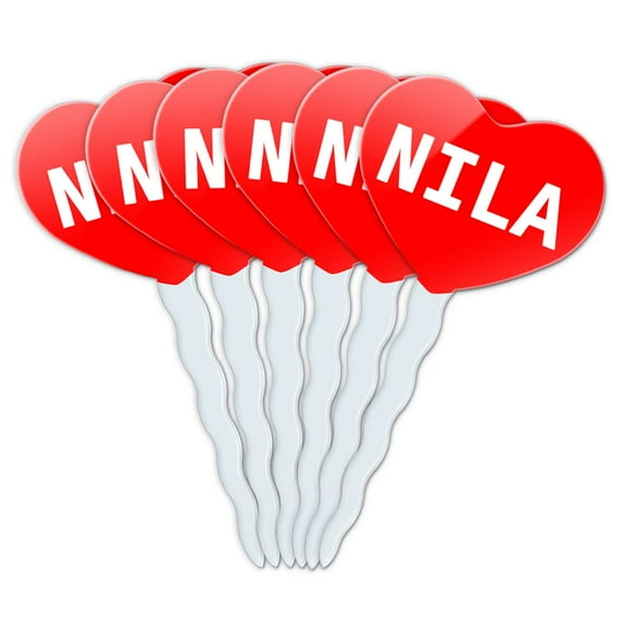 Nila Heart Love Cupcake Picks Toppers - Set of 6