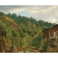 thumbnail image 2 of Théodore Rousseau 14x12 Black Ornate Wood Framed Double Matted Museum Art Print Titled: Auvergne Landscape (1830), 2 of 5