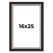 16x25 Frame Black Real Wood Picture Frame Width 2.25 Inches | Interior Frame Depth 0.5 Inches |