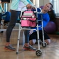 thumbnail image 3 of SupreGear Side Mount Walker Bag, Waterproof Folding Walker Organizer Pouch with Cup Holder, Double-Sided Storage, Floral Pink, 3 of 9