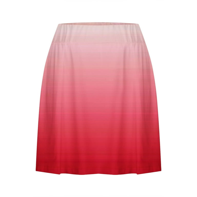 Skorts Skirts for Women High Waist Stretch Ombre Tie Dye Floral with Pockets Biker Shorts