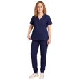thumbnail image 1 of Conjunto Médico de Uniforme Sumincarly con Blusa de Cuello en V y Pantalones Jogger en Azul Marino, 1 of 6