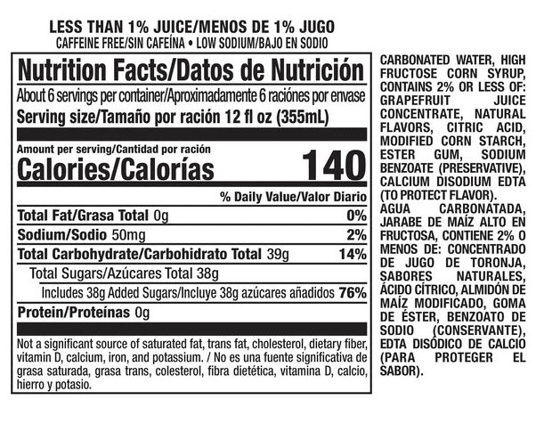 Squirt Caffeine Free Citrus Soda Thirst Quencher, 2 Liter Bottles, 4 Pack