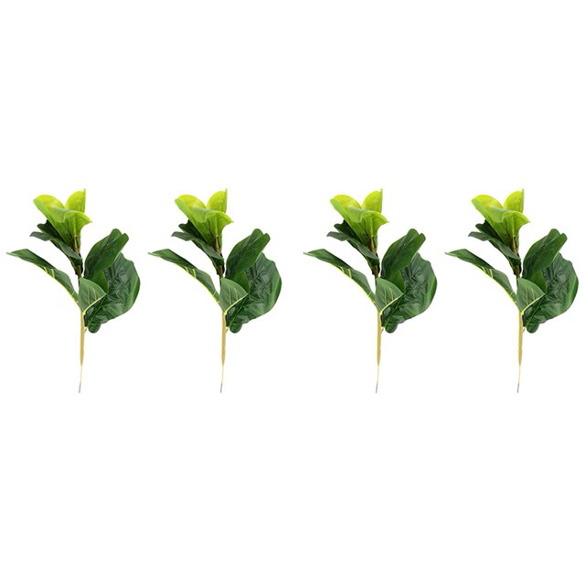 4X Pequeño áRbol de Hoja de Violín Artificial Árbol de Imitación de Ficus Lyrata de 11 Pulgadas para Decoración de Interiores Y Exteriores de Patio de Bodas en Casa