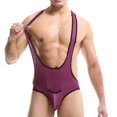 thumbnail image 5 of ZQUUVOU Men's Briefs Halter Solid Color Mesh Underwear (Burgundy,S), 5 of 9