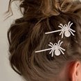 thumbnail image 1 of IDEANATEGRATE 2Pares Horquillas Plata Decoradas Con Rhinestones Y Para Disfraz Y Fiesta, 1 of 7