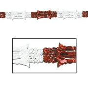 Club Pack of 12 Metallic Red and White Valentines Day Garland Party Decorations 9' - Unlit