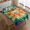 thumbnail image 2 of Rainbow Tie Dye Mandala Pattern Rectangle Tablecloth 60"x84",Waterproof Polyester Rectangle Table Cloth, Wipeable Spillproof Polyester Tablecloth for Dining, Camping, Indoor and Outdoor, 2 of 5