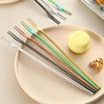 thumbnail image 4 of 10 Pcs Pickle Fork,Bexikou 304 Stainless Steel Salad Forks, 8.66 inches Long Handle Fruit Fork,Portable Cocktail Forks for Party, Banquet, Cocktail, Dessert (Multiple Colors), 4 of 7