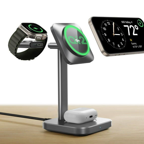 Estación de carga inalámbrica ESR Qi2 3 en 1 Apple Watch 15W