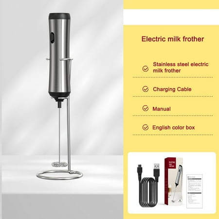 

Benafini Electric Milk Frother Handheld Stainless Steel Frother Wand Kitchen Hand Frother