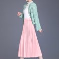 thumbnail image 2 of Keasmto Women Skirts Leopard Pleated Skirt Midi Long Cheetah High Waist Ladies Elasticized Summer A Line Skirts for Work Office XS, 2 of 5