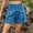 Blue, variant on Denim Shorts Women Sevevn Women's Casual Feeling Work Clothes Elastic Belt Pocket Shorts