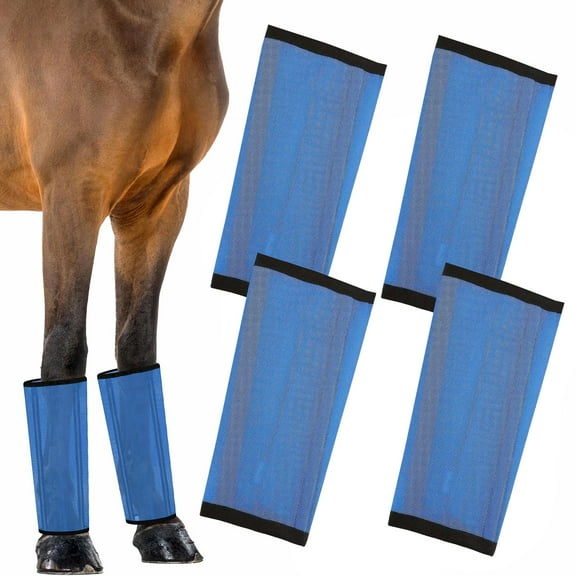4-piece Set Horse Fly Boots ,Mesh Boots for Horses, Non-Slip Horse Fly Leggings No More，Breathable Mesh Horse Flyproof Leggings with Stay-Tight Fit