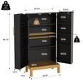 thumbnail image 6 of HLR 45" Kitchen Pantry Cabinet with Doors and Adjustable Shelves, Food Storage for Dining Room, Black, 6 of 10