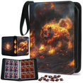 thumbnail image 1 of Trading Card Binder 900 Pockets, TCG Card Album for Standard Size Game Cards, Sports Card, Fits 900 Cards with 50 Removable Sleeves, Portable Card Book for Collectors, Magma Sentinel 900p, 1 of 5