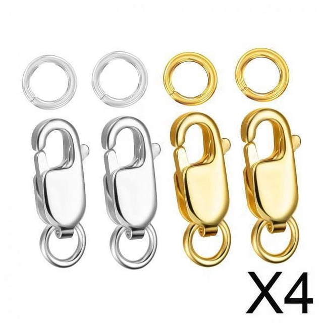 Cierre de pinza de langosta,Cierre de pinza de langosta con anillos cerrados,Conjunto de fabricación de joyas con cierre de langosta Kit de collar,Cierres y cierres de collar para la
