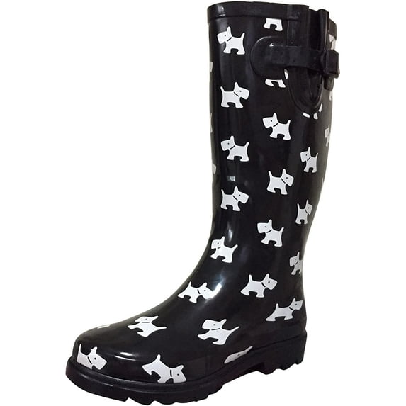 Women's Rain Boots Waterpoof Rubber Mid Calf Colors Wellie Snow Rainboot