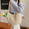 thumbnail image 5 of Straw Beach Bag for Women - Handmade Raffia Woven Tote Handbag, Summer Mesh Beach Purse for Vacation Holiday, 5 of 7