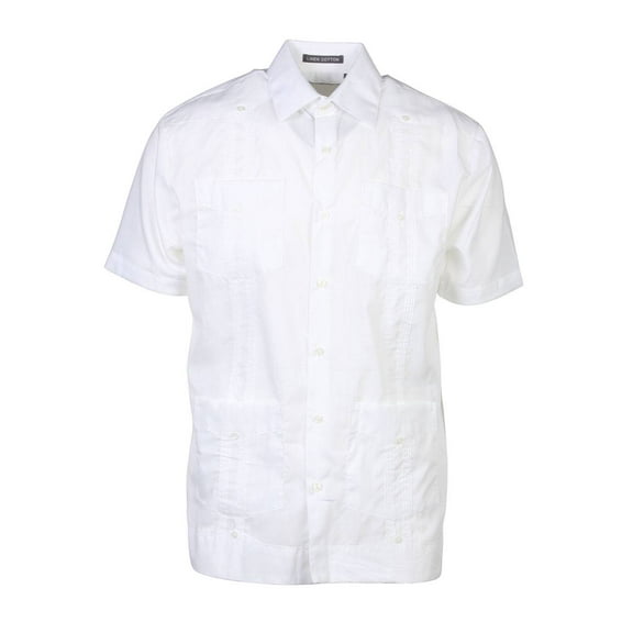 Giancarlo Wide Light Weight Breezy Short Sleeve Dress Shirt, White Large