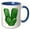 Blue/White, variant on 3drose, St Patricks Sweets Monogram Initial V, 15oz Mug