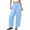 Blue women wide leg ankle pants a1, variant on Women Wide Leg Ankle Pants with Pockets Plaid Casual Elastic Waist Beach Vacation Trousers Summer Flowy Lounge Pants Fashion Travel Clothes, Orange M