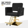 thumbnail image 6 of Pro Classic Heavy Duty Hydraulic Barber Chair All Purpose Hair Styling Salon Spa Beauty 360°Swivel(Black+Gold), 6 of 18