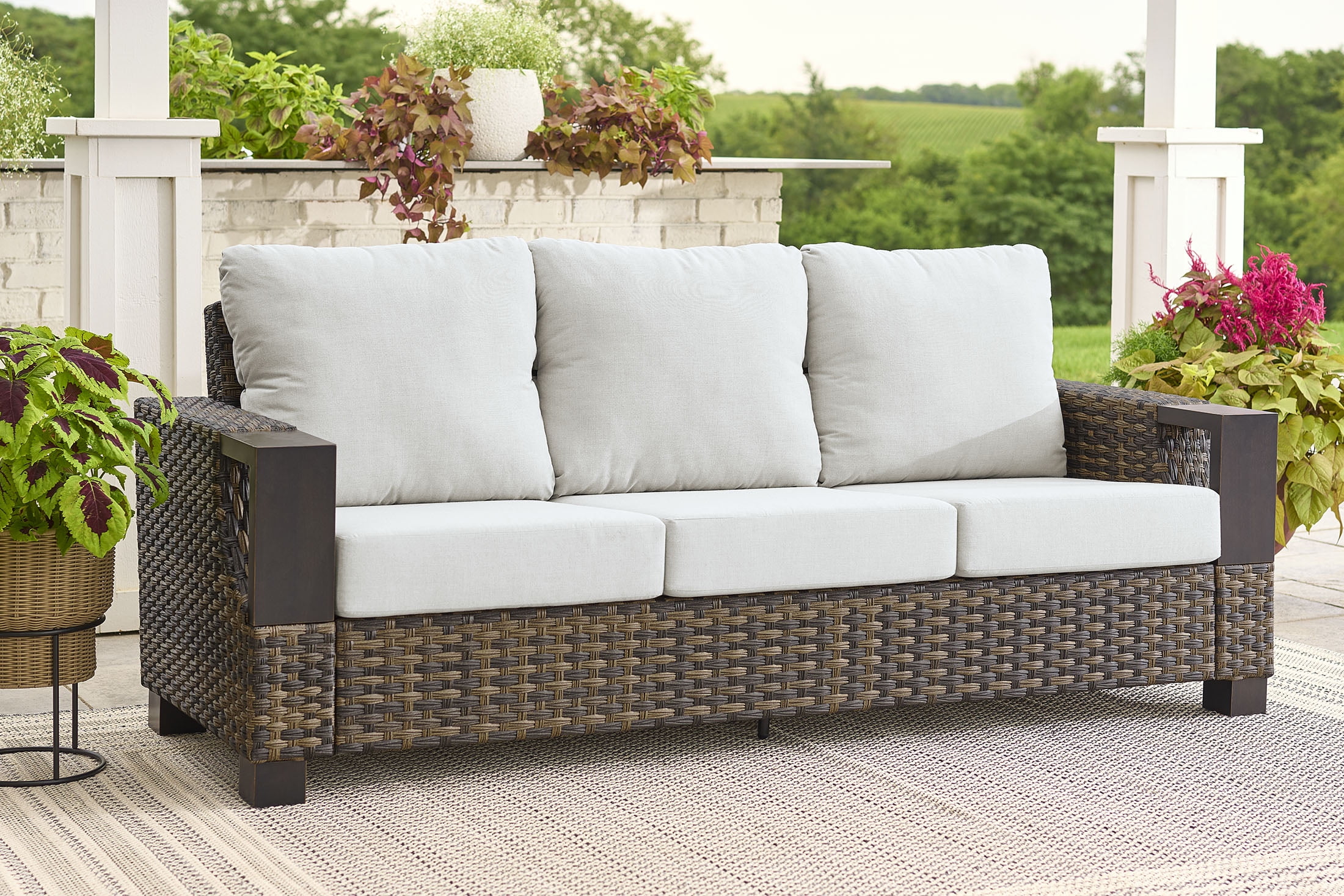 Better Homes and Gardens Rockport 4-Piece Outdoor Conversation Set with Firepit Table