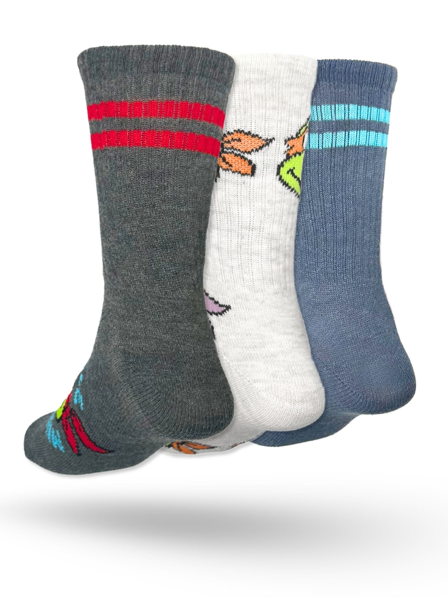 Teenage Mutant Ninja Turtles Boys Mid-Crew Socks, 3-Pack, Sizes S/M-M/L