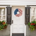 thumbnail image 4 of GFHFHITJ Patriotic Wreath for Front Door, Artificial Red White Blue Wreath Decorations, Summer Hanging Wreath for Memorial Day July 4th Home Decor, 4 of 5