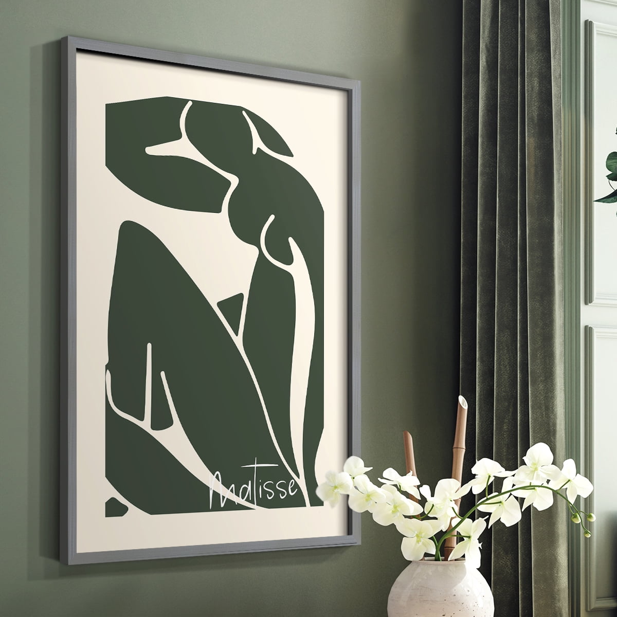 Matisse CCCVII in Gray Solid Wood 8 x 10 Framed Print