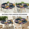 thumbnail image 7 of Backed Round Tablecloth with Hawaiian Floral and Palm Leaf Designs, Waterproof and Stain-Resistant Vinyl Table Cover with Elastic Edge for Secure Fit and Table Protection, 7 of 7