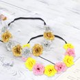 thumbnail image 5 of 2Pack Rose Flower Crown Headband Bridal Wedding Hair Garland Wreath Headdress Hair Accessory for Girls, Women, Children -Gold Silver+Yellow Pink, 5 of 5