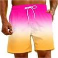 thumbnail image 5 of IYTR Athletic Shorts for Men Elastic Waist Drawstring Beach Shorts with Pockets Lightweight Summer Gradient Color Casual Shorts Multicolor_C XXXXXL, 5 of 7