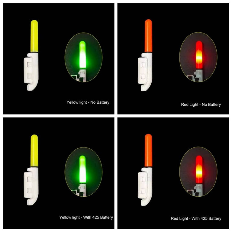 Useful Red/Yellow Dark 425 Battery Night Fishing Rod Tip Lightstick Glow  Stick Bite Alarm Fluorescent Light RED LIGHT -WITH 425 BATTERY