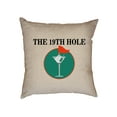 thumbnail image 1 of 19th Hole - Golf Vodka Martini with Flag - Funny Decorative Linen Throw Cushion Pillow Case with Insert, 1 of 6