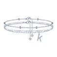 thumbnail image 1 of Pulsera Ursteel chapada en oro de 14 quilates con iniciales ajustables., 1 of 7