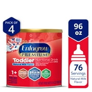 Enfagrow Premium Powder Toddler Nutritional Milk Drink, Supports Growth & Immune Health, Natural Milk Flavor, 24 Oz Can, 4 Count