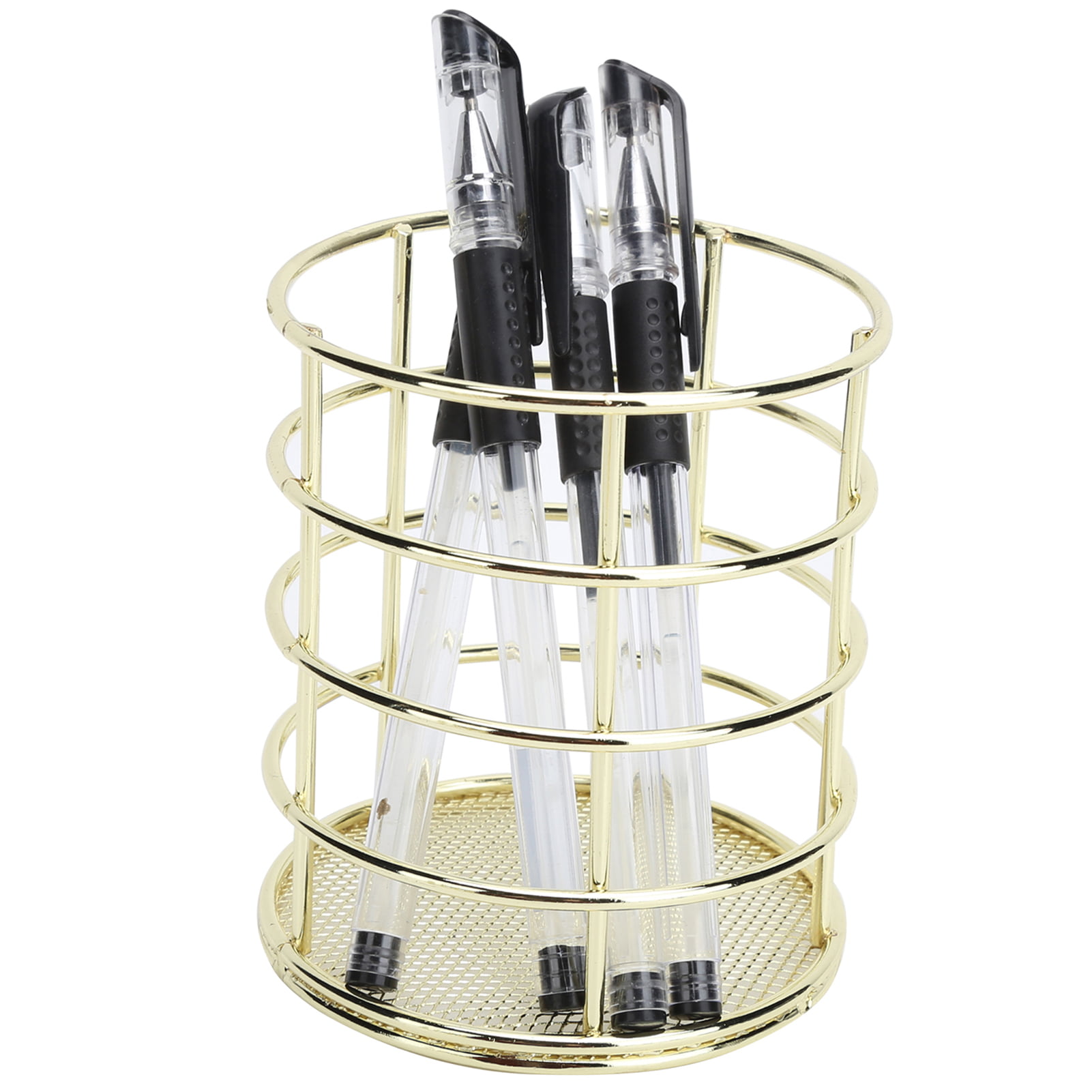 Hollow Metal Pen Pencil Cup Holder Box Makeup Office Desk Storage 