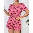 thumbnail image 3 of Avidlove Women's Pajamas Set Short Sleeve Print Pjs Top and Shorts Sleepwear Comfy Loungwear with Pockets, 3 of 5