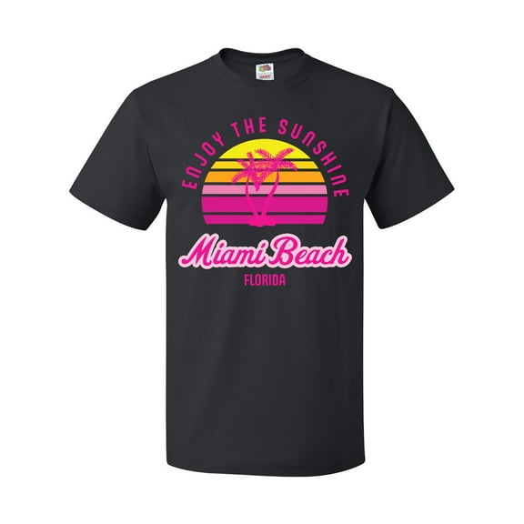 Inktastic Summer Enjoy the Sunshine Miami Beach Florida in Pink T-Shirt
