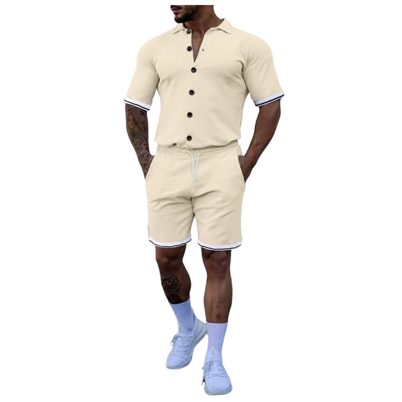 Wyzesi Jumpsuits for Men Dressy Party Long Sleeve Men Solid Color