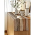 thumbnail image 5 of Table Runner 72 Inches Long for Kitchen Dining, Farmhouse Beige Brown Dresser Scarf Farmhouse, Dining Table Decorations for Wedding/Parties, Vintage Wooden Striped 18 x 72 In, 5 of 8