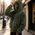thumbnail image 6 of Lounge Zip Up Jacket for Mens Winter Fall Long Sleeve Thermal Fuzzy Plain Jackets Hood Outfits Sweatshirts Mens 2026, 6 of 7
