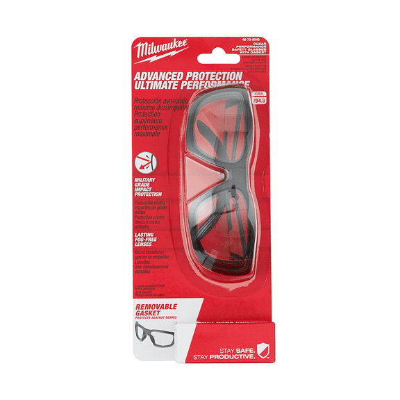 Milwaukee Tool Clr Hi Prfrm Sfty Glasses w/Gasket