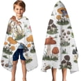thumbnail image 3 of Brown Mushroom Bug White Pattern Hooded Bath Towel，50"x30" for Ages 3 To 12 Kids, Quick Dry Lightweight Soft Microfiber Hood Beach Towel Cover Up for Kids, 3 of 7