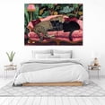 thumbnail image 4 of Mudket Framed Leopard on Pink Couch Canvas Wall Art, Jungle Animal Print Wall Decor for Living Room, Trendy Leopard Wall Art, Ready to Hang - 12"L x 8"W, 4 of 10
