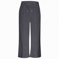 thumbnail image 6 of NIEWTR Girls Straight Wide Leg Track Pants Elastic Waist Casual Baggy Athletic Pants Loose Jogger Sweatpants（Dark Gray,6-8 Years), 6 of 7