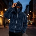 thumbnail image 7 of qolati Zip Up Hoodies for Men Fuzzy Sherpa Warm Face Mask Fall Winter Warm Coats Wind-Resistants Fleece Double Hooded Sweatshirts Jackets with Pocket, S-3XL, 7 of 7